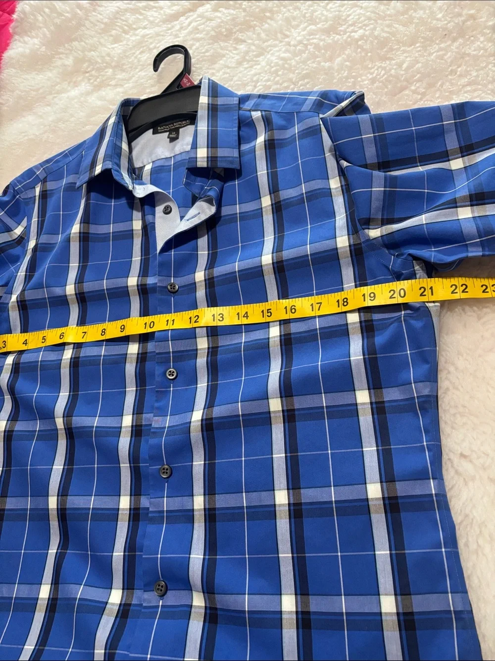 Banana Republic Blue Plaid Button-Down Shirt